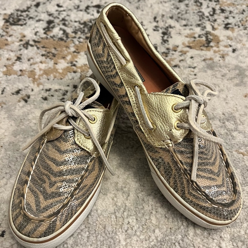 Sequin Tiger Print Sperry Top-Siders